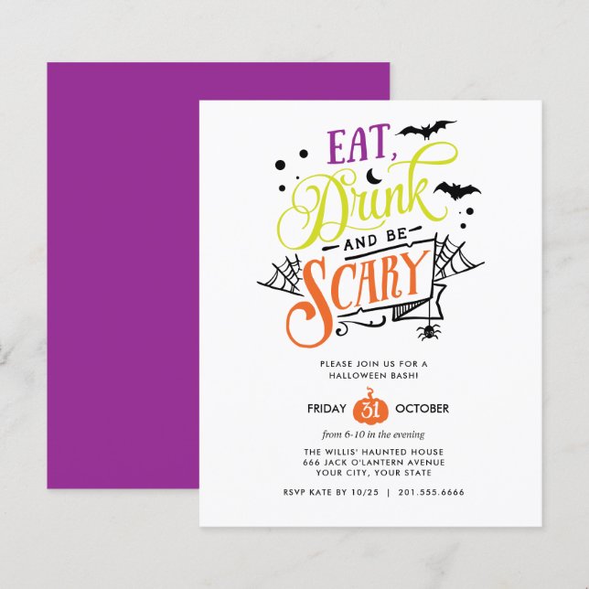 BUDGET Eat Drink and be Scary Halloween Bash Party (Front/Back)