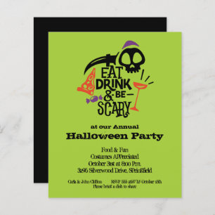 Budget Eat Drink and Be Scary Halloween Invitation