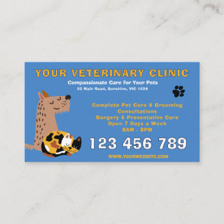 Budget Editable Veterinary | Pet Care Business Card