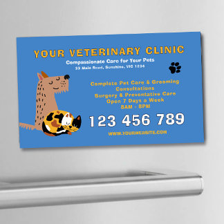 Budget Editable Veterinary | Pet Care Business Card Magnet