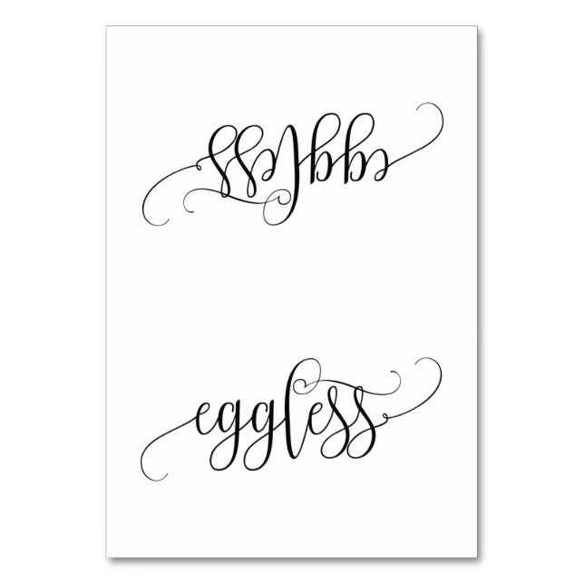 Budget Eggless Table Tent card (Front)