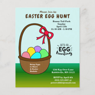 Budget Eggs in a Basket Easter Egg Hunt Invitation Flyer