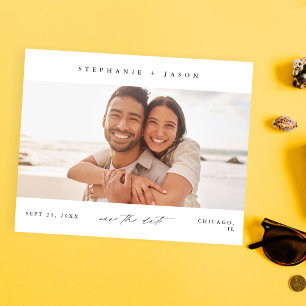 Budget Elegan Panoramic Photo Modern Save the Date Flyer