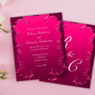 Budget Elegance: Pink Classic Wedding Invitation  