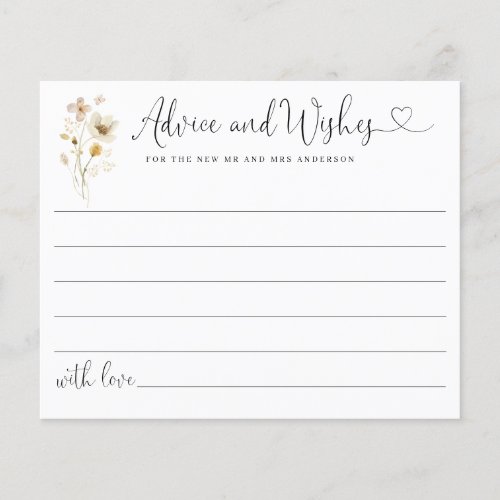 Budget Elegant Advice Wishes Wildflowers Floral
