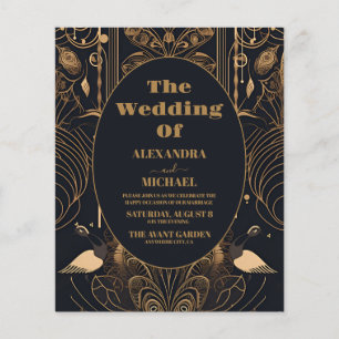 Budget Elegant Art Deco Peacocks Wedding