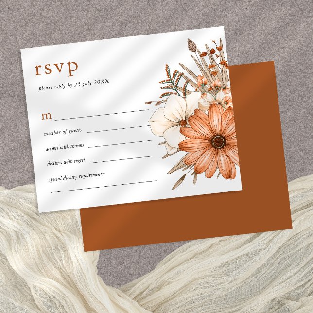 Budget Elegant Autumn Florals Wedding RSVP (Creator Uploaded)