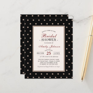 Budget Elegant Black Polka Dots Bridal Shower