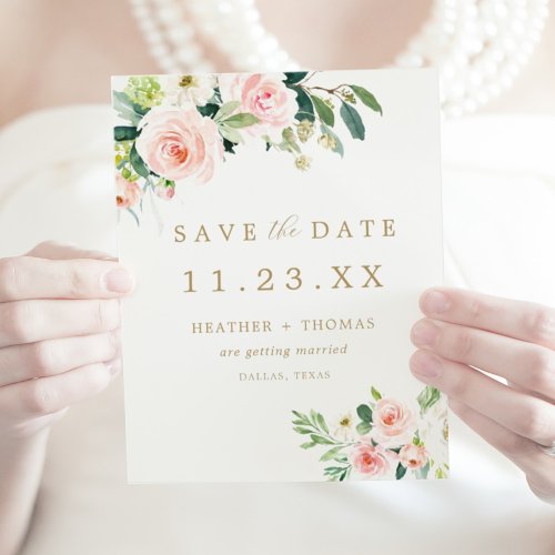 Budget Elegant Blush Floral Save the Date