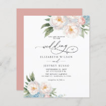 Budget Elegant Blush Floral Wedding invitations