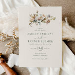 Budget Elegant Boho Floral Botanical Wedding Invitation<br><div class="desc">Budget Elegant Boho Floral Botanical Wedding Invitation features a beautiful bouquet of watercolor wildflowers in shades of ivory,  blush,  mauve,  sage,  navy and gold</div>