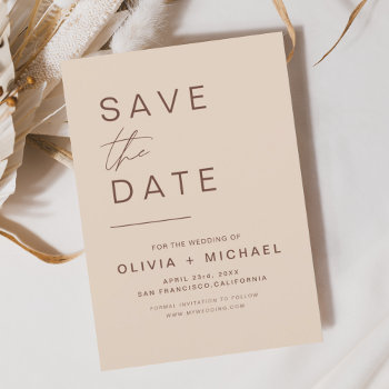 Budget Elegant Boho Save The Date Minimalist  Flyer by Hot_Foil_Creations at Zazzle