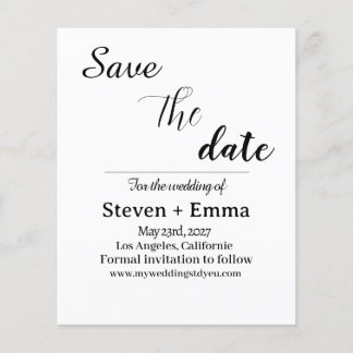 Budget elegant Boho Wedding Save the Date Flyer