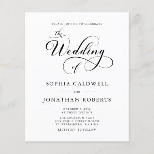 Budget Elegant Calligraphy QR Code Wedding Invites