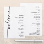 BUDGET Elegant Calligraphy Wedding Program<br><div class="desc">BUDGET Elegant Calligraphy Wedding Program. A budget price size 5.5” x 8.5”,  A modern typographical design with Welcome in a set script and rotated.</div>
