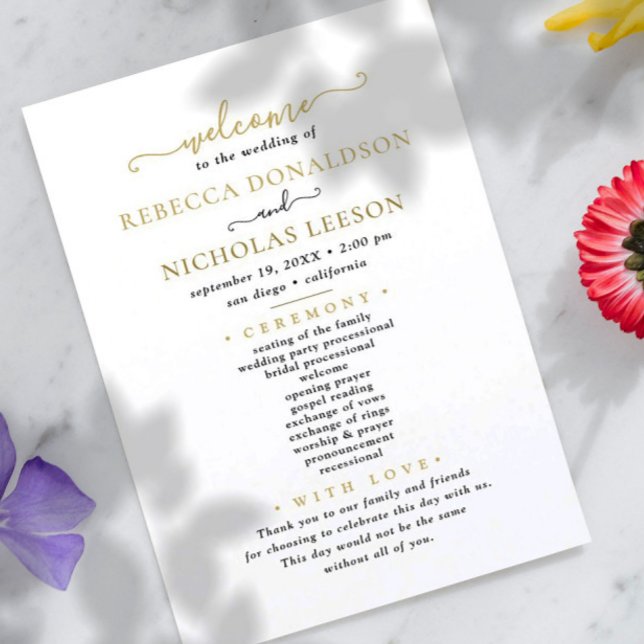 Budget Elegant Calligraphy Wedding Program (Creator Uploaded)