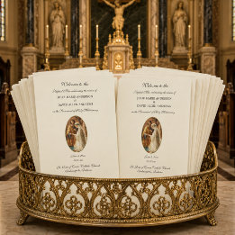 Budget Elegant Catholic Wedding Program Stationery