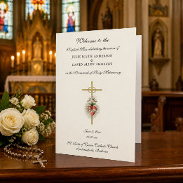 Budget Elegant Catholic Wedding Program Stationery