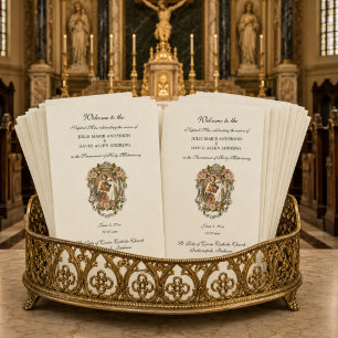Budget Elegant Catholic Wedding Program Stationery