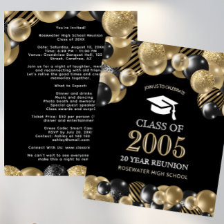 Budget Elegant Class Reunion Black Gold Events