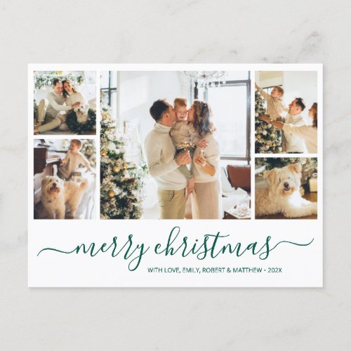 Budget Elegant Collage Christmas Holiday Postcard