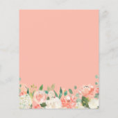 Budget Elegant Coral Floral Baby Shower Invitation (Back)