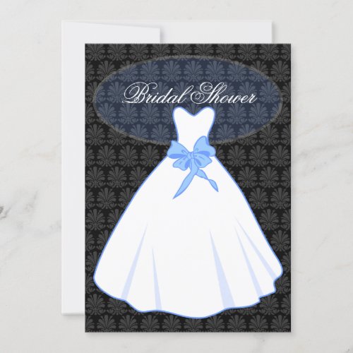 Budget Elegant Damask Bridal Shower Invitation