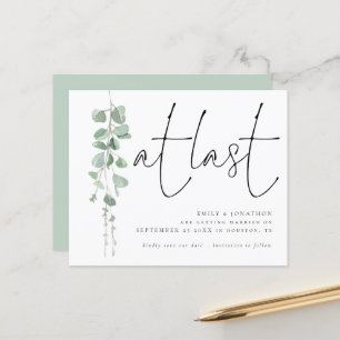 Budget Elegant Eucalyptus At Last Save The Date