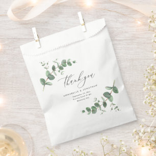 Budget elegant eucalyptus botanical wedding party favor bag