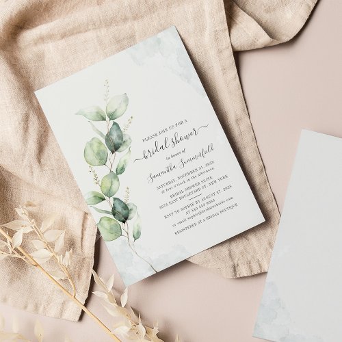 Budget Elegant Eucalyptus Bridal Shower Invitation