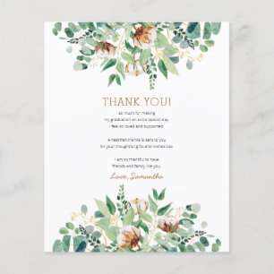 BUDGET Elegant Eucalyptus GRAD Thank You Card Flyer