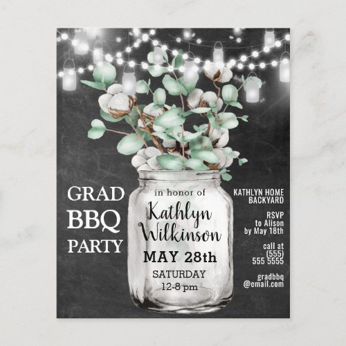 BUDGET Elegant Eucalyptus Graduation Invitation