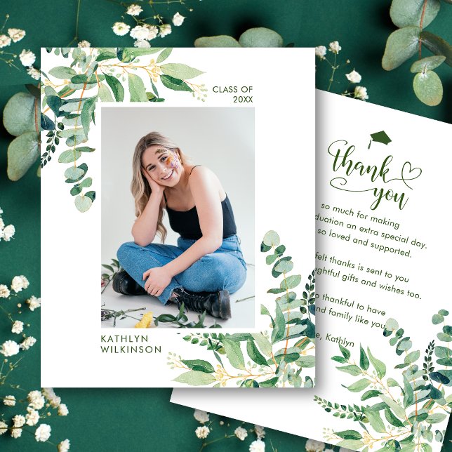 BUDGET Elegant Eucalyptus Greenery Thank You Card (Creator Uploaded)