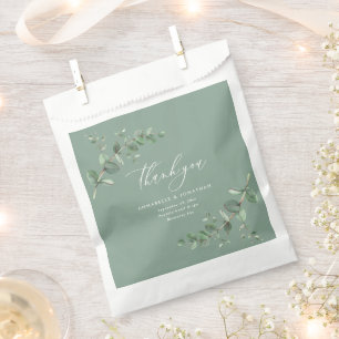 Budget elegant eucalyptus sage green wedding party favor bag