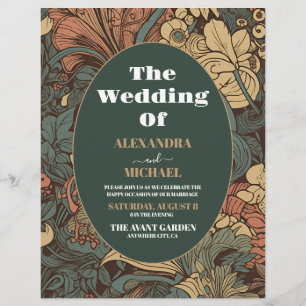 Budget Elegant Floral Art Nouveau Wedding Flyer