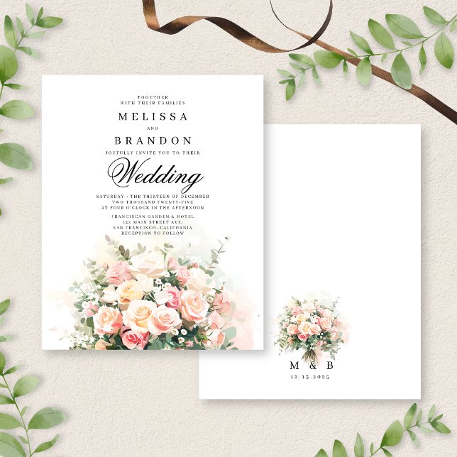 BUDGET Elegant Floral Bouquet Monogram Wedding (Creator Uploaded)