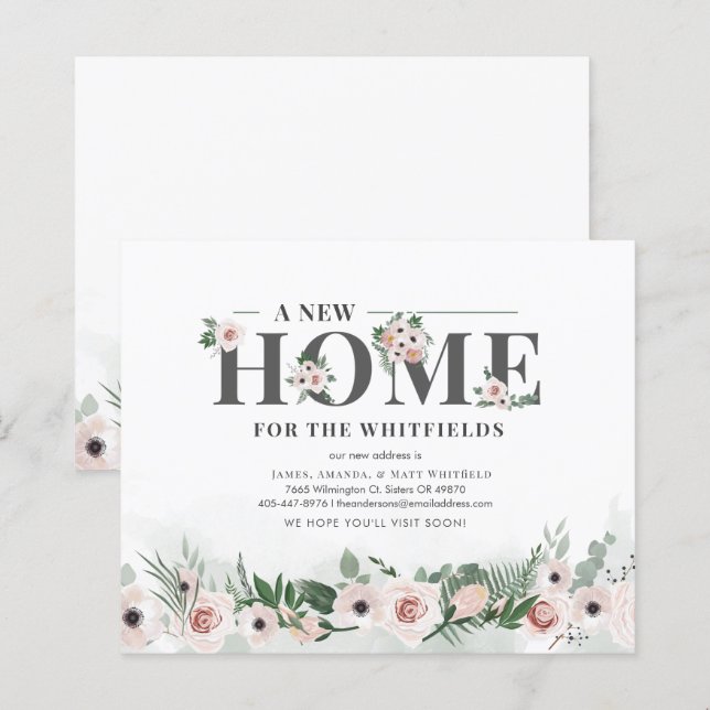Budget Elegant Floral Moving Announcement (Front/Back)