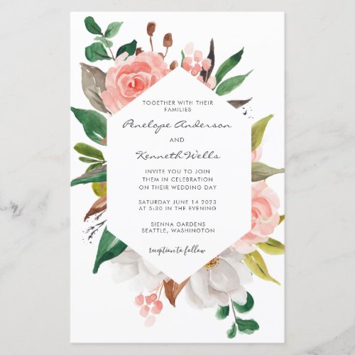 Budget Elegant Floral Wreath Wedding Invite
