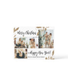 Budget Elegant Gold Foliage Photo Christmas Card