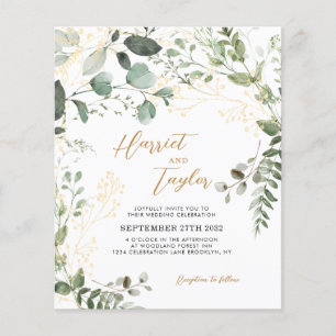 BUDGET Elegant Gold & Greenery Eucalyptus Wedding