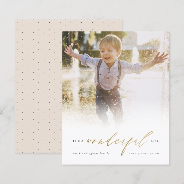 Budget Elegant Gold It's A Wonderful Life Photo (Front/Back)
