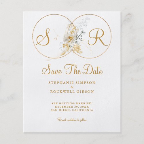 Budget Elegant Gold Monogram Wedding   Flyer