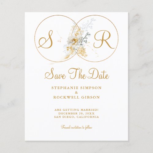 Budget Elegant Gold Monogram Wedding   Flyer