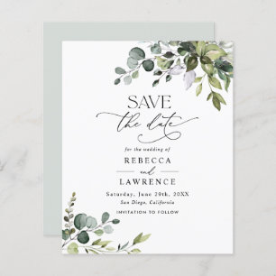 Budget Elegant Greenery Wedding Save the Date