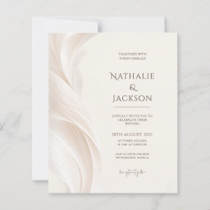 BUDGET Elegant Ivory Beige Feather Photo Wedding