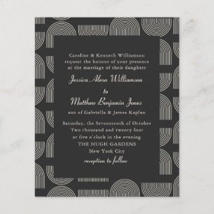 Budget Elegant Lines Formal Black White Wedding