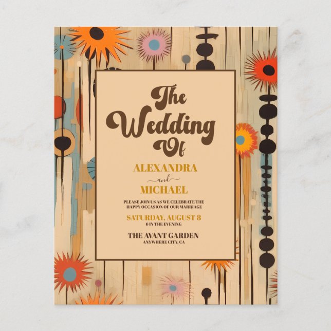 Budget Elegant Mid Century Floral Wedding (Front)