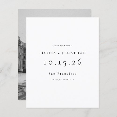 Budget Elegant Minimal Photo Wedding Save The Date