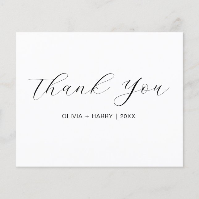 Budget Elegant Minimal Wedding Thank You Flyer (Front)
