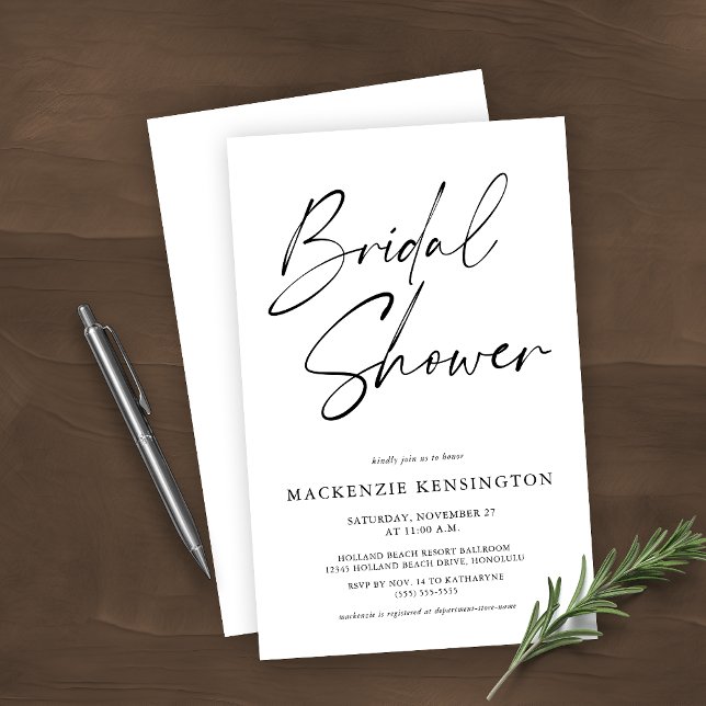 BUDGET Elegant Minimalist Bridal Shower Invitation (Creator Uploaded)